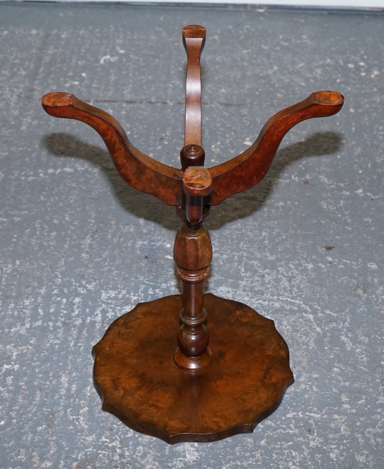 Vintage Burgundy Leather Gold Embossed Side End Wine Lamp Occasional Table photo vintage