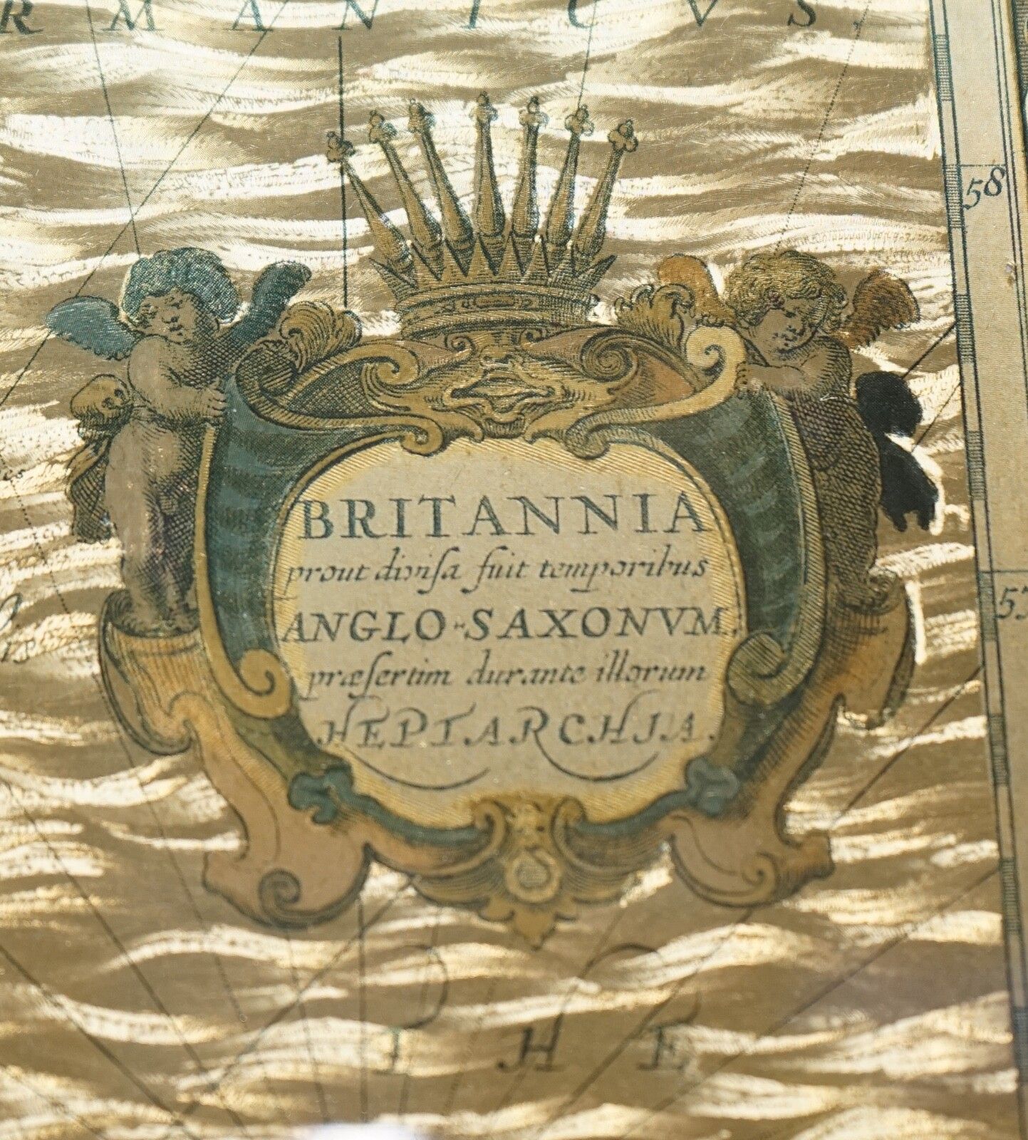 Art Vintage Gold Foil Map Of The British Isles 1646 By Joannes Janssen photo