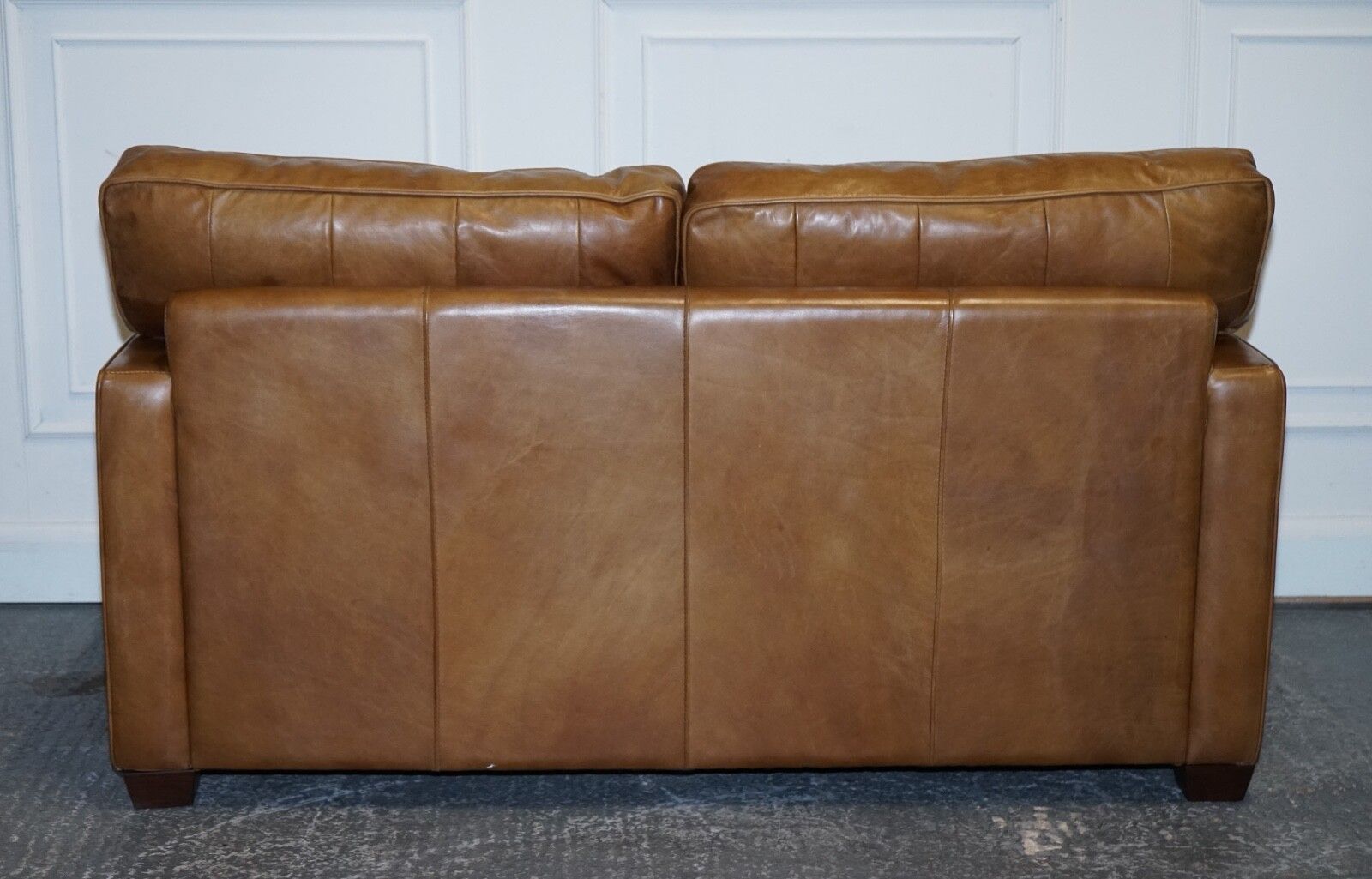 photo buy Timothy Oulton Halo Two Seater Viscount Tan Leather Sofa (1/2)