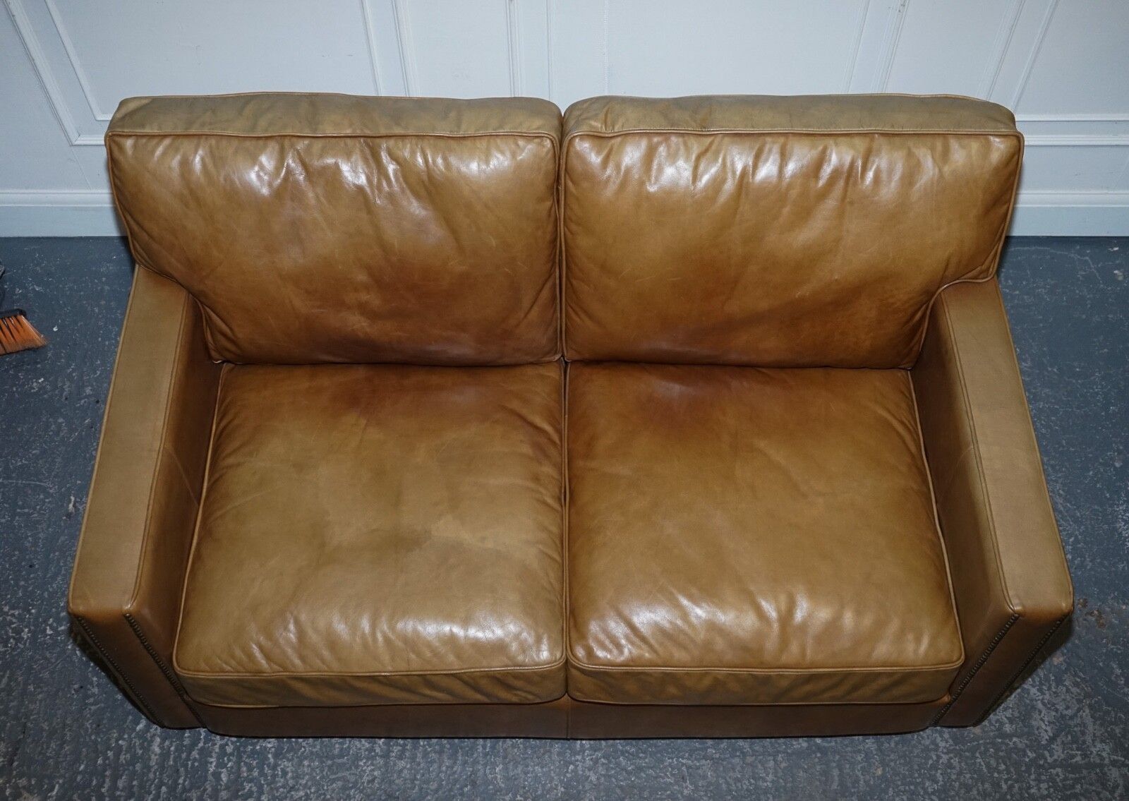 photo for sale Timothy Oulton Halo Two Seater Viscount Tan Leather Sofa (2/2)