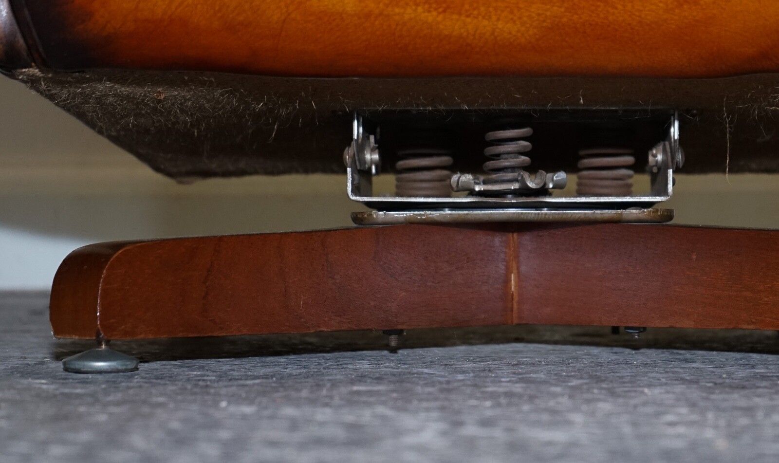 photo furniture Vintage Fully Restored Hand Dyed Brown Leather Retro Lounge Chair And Footstool