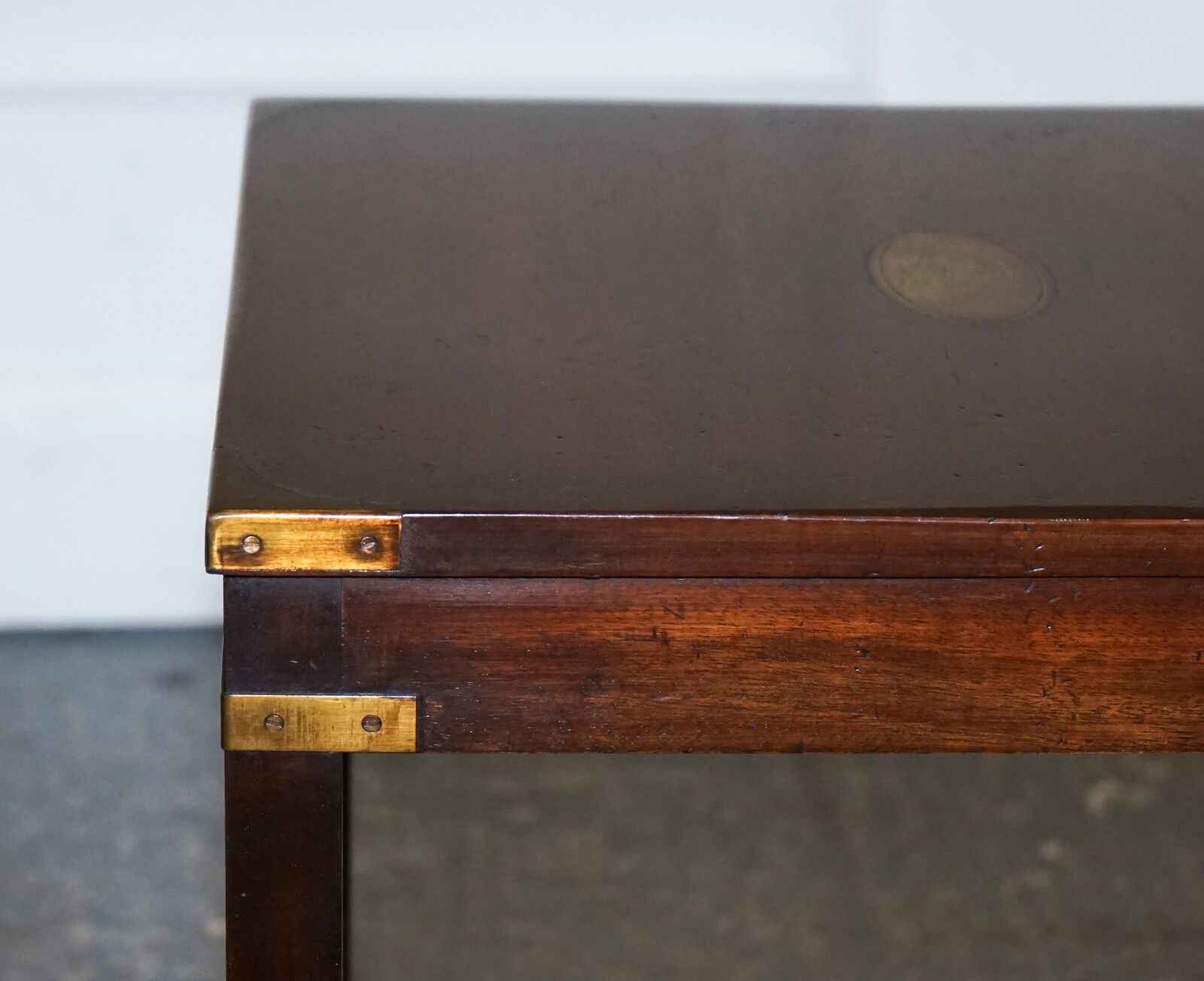 Fine English Pair Of Bevan Funnell Military Campaign Nightstands End Side Tables photo buy