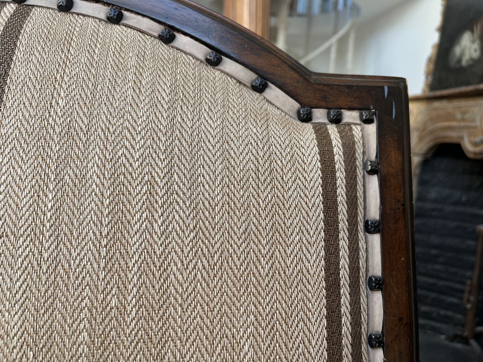 photo furniture Ralph Lauren Chair Set, Rattan, Suede, Polished Ebony