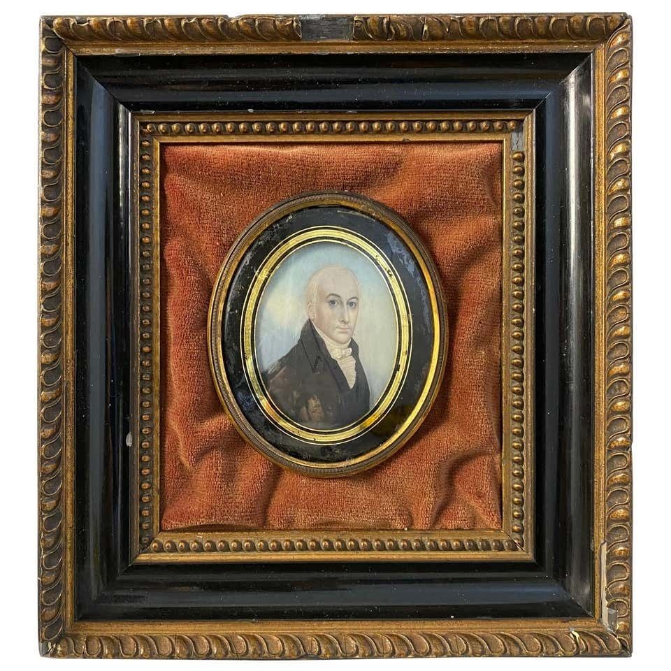 Wooden Framed Painting Of An English Gentleman, 18th Century
