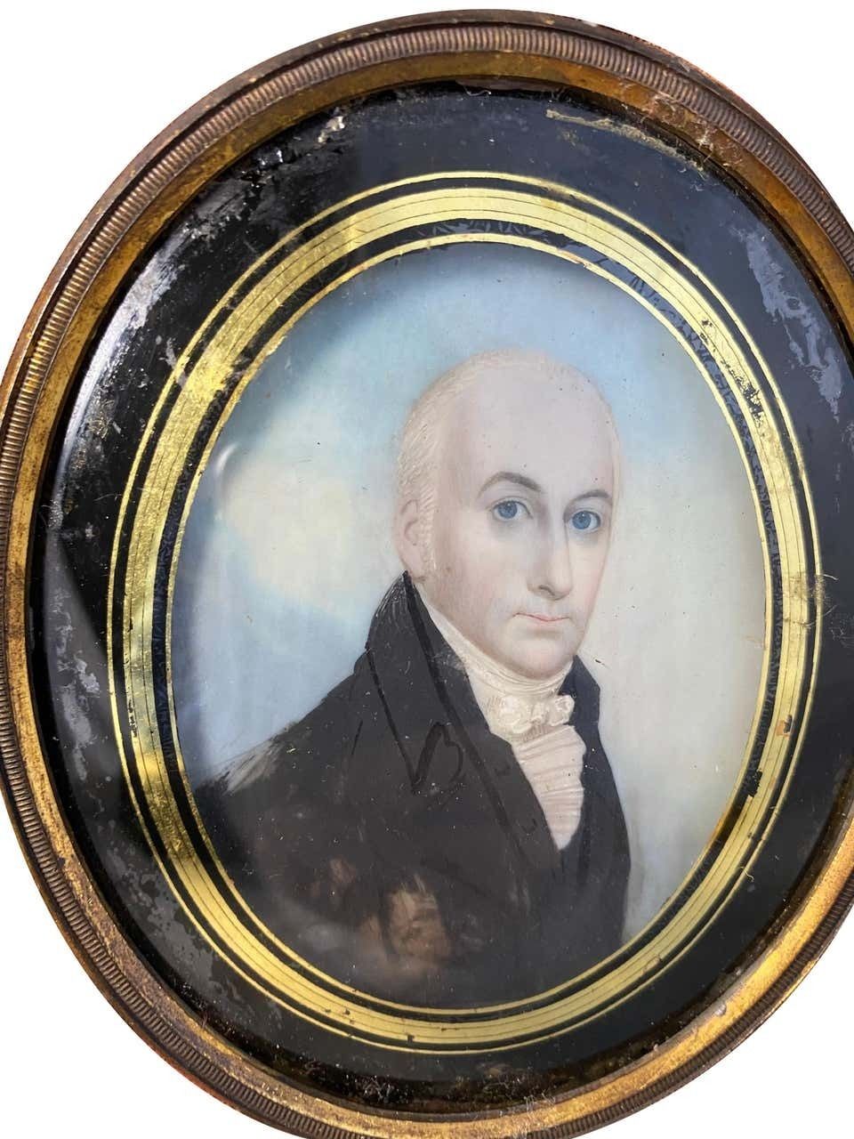 Wooden Framed Painting Of An English Gentleman, 18th Century photo Art
