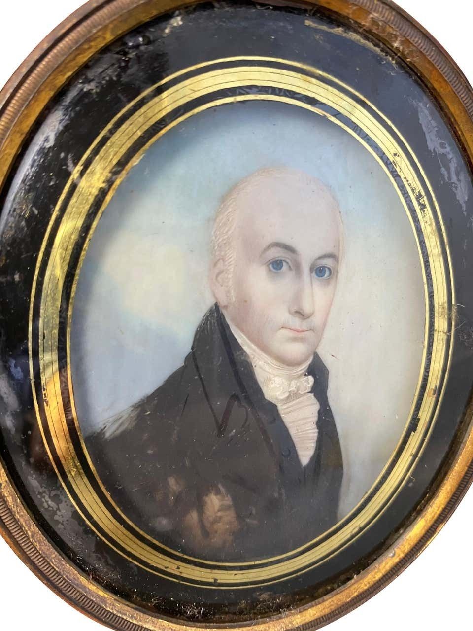 Wooden Framed Painting Of An English Gentleman, 18th Century photo 6500.0