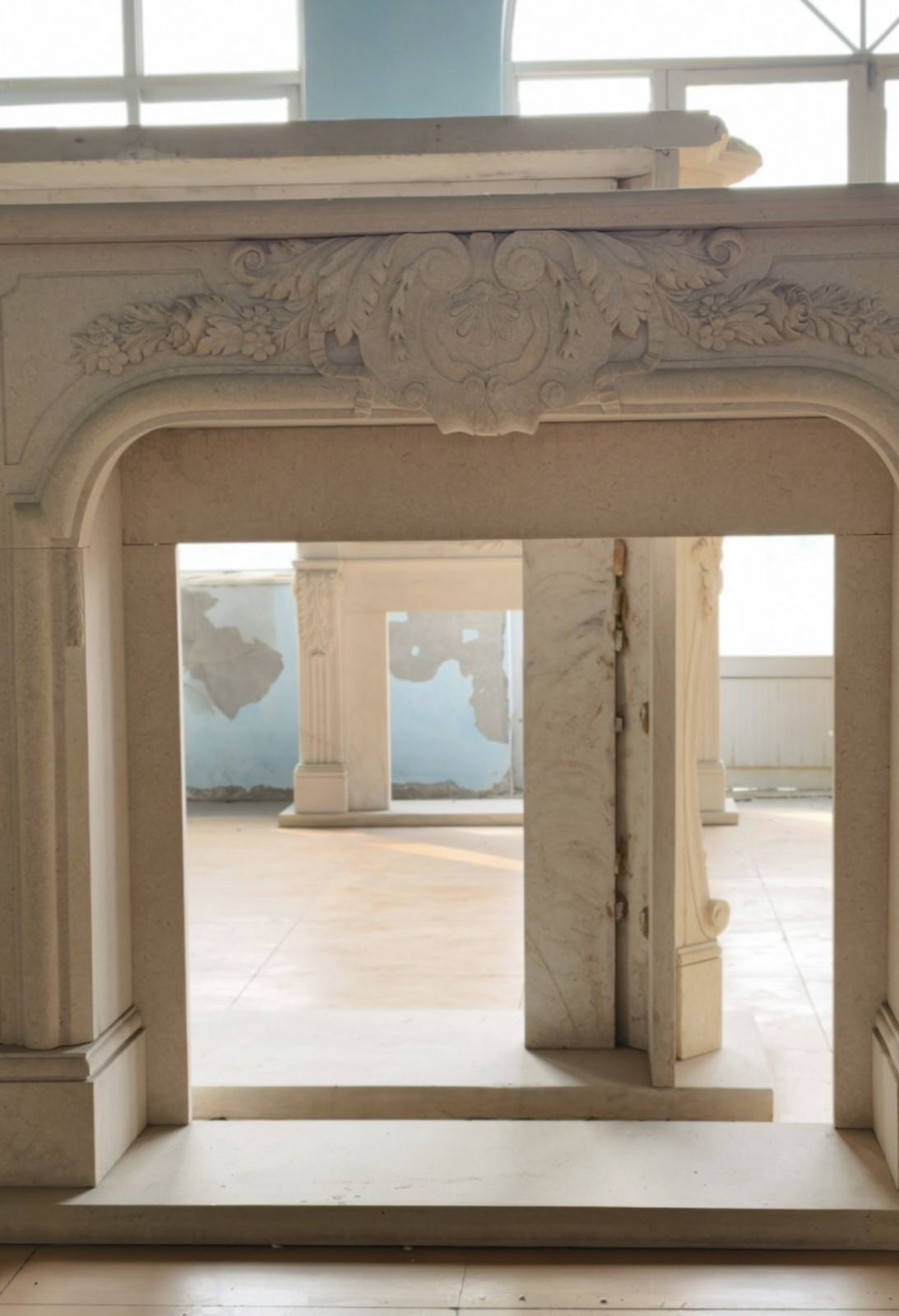 French Louis XV Style Hand Carved Fireplace Mantle photo Home Fixtures