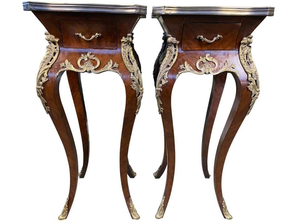 Pair Of French Kingwood Side Tables, 20th Century photo furniture