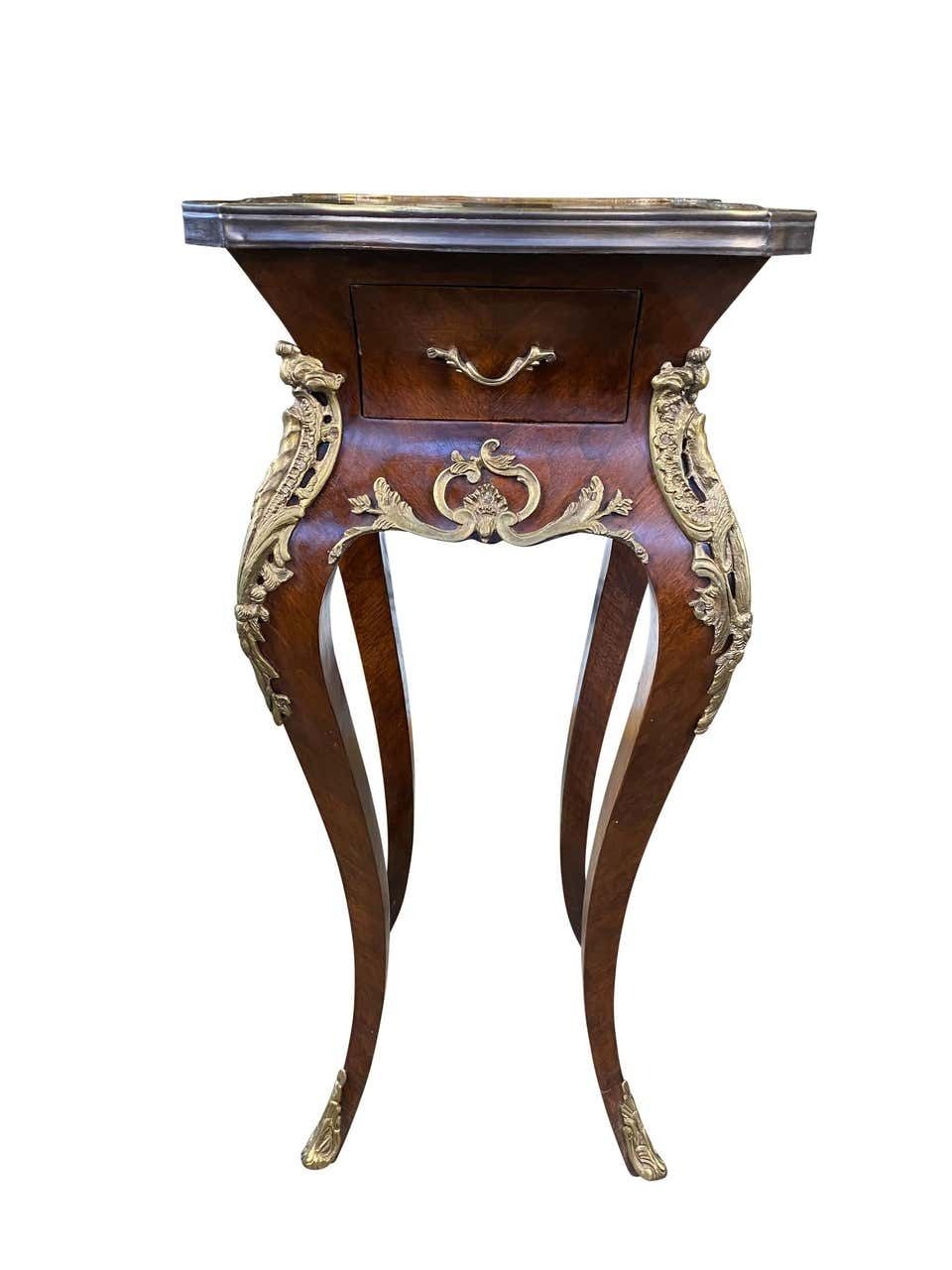 Pair Of French Kingwood Side Tables, 20th Century photo vinterior