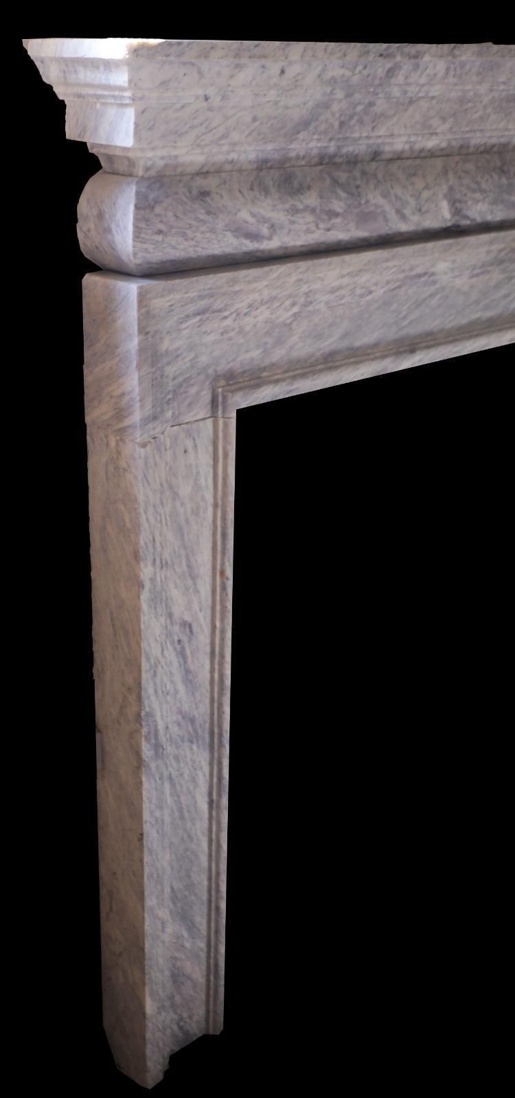 20th Century French Louis XVI Style Marble Fireplace In Blue Grey Tones photo for sale