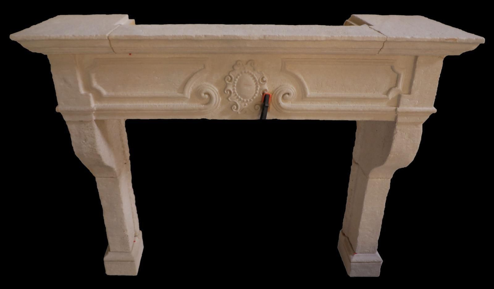 20th Century French Louis XIV Style Limestone Fireplace Mantel photo furniture