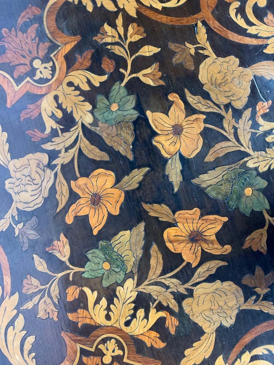 19th Century Italian Ebonised And Marquetry Inlaid Occasional Table photo Furniture