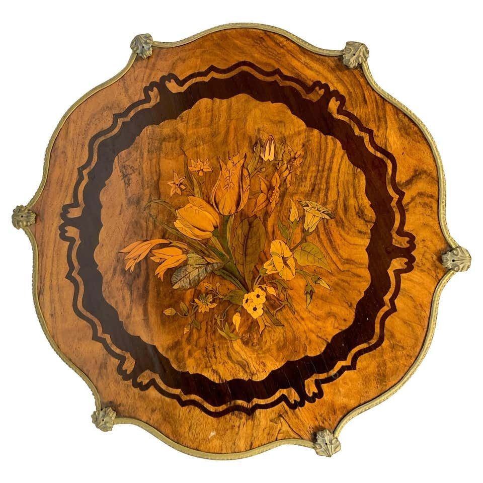 19th Century, French Walnut, Rosewood And Marquetry Inlaid Occasional Table