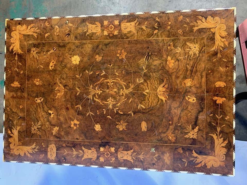 18th Century Dutch Burr Walnut And Marquetry Inlaid Table photo furniture