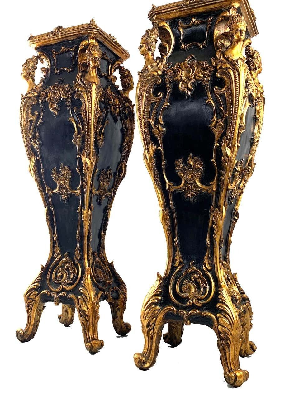 20th Century Pair Of French Jardiniere Stands Or Plinths In Louis XV Style photo furniture