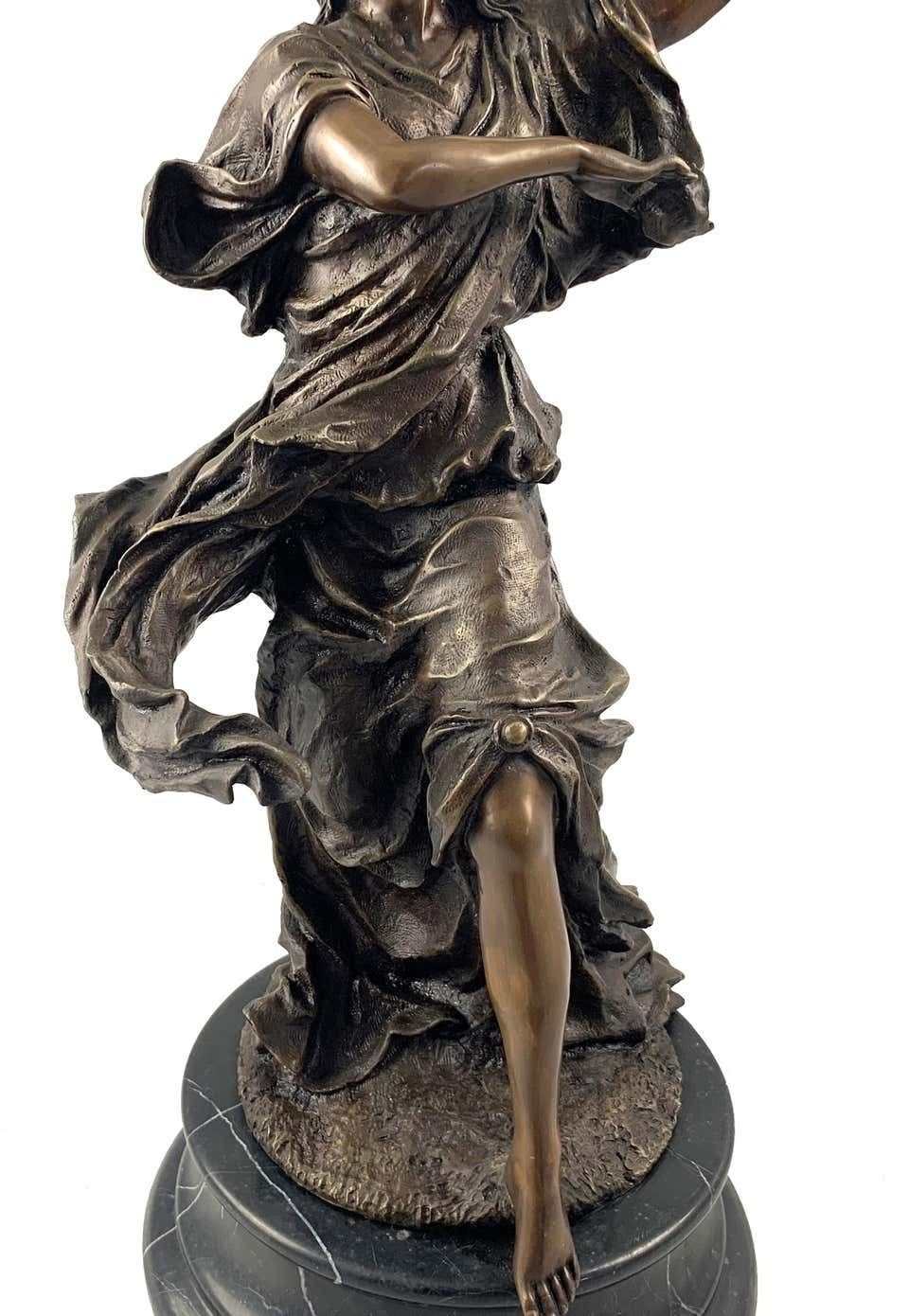 20th Century Bronze Figure Of A Female Dancer With Tambourine photo furniture