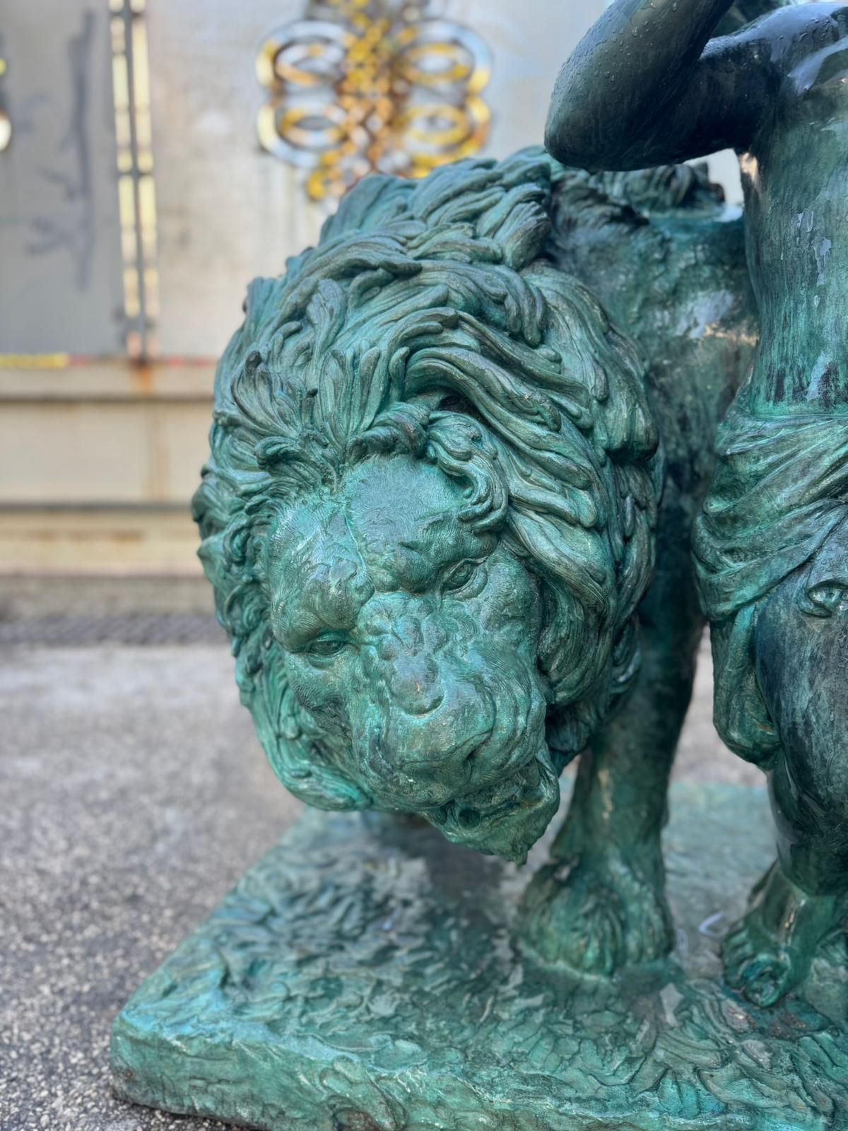 Pair Of Italian 1890s Bronze Lions And Cherubs Sculptures photo 45000.0