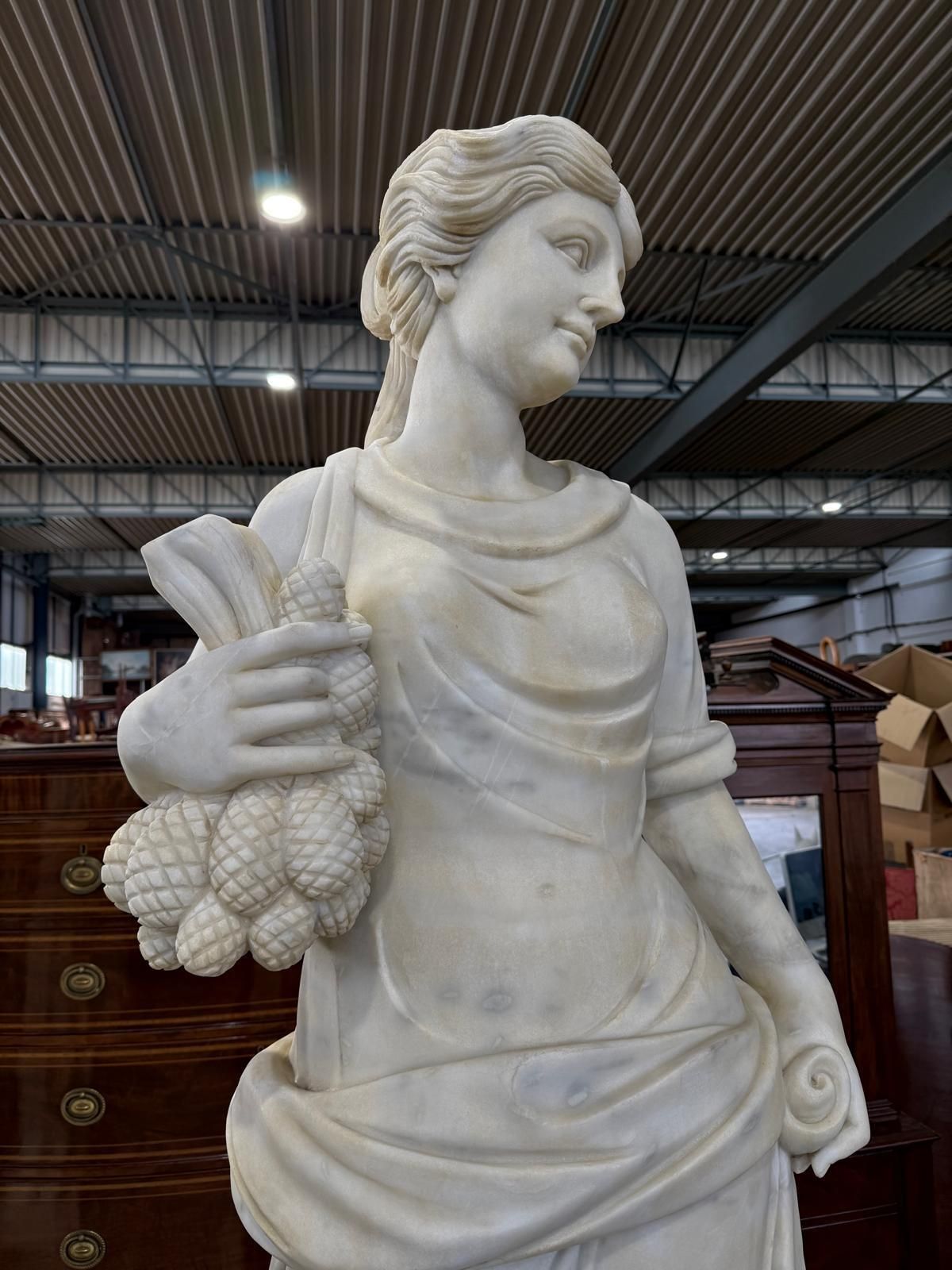 photo furniture Set Of Four Seasons Solid Marble Sculptures On Marble Bases – Late 20th Century