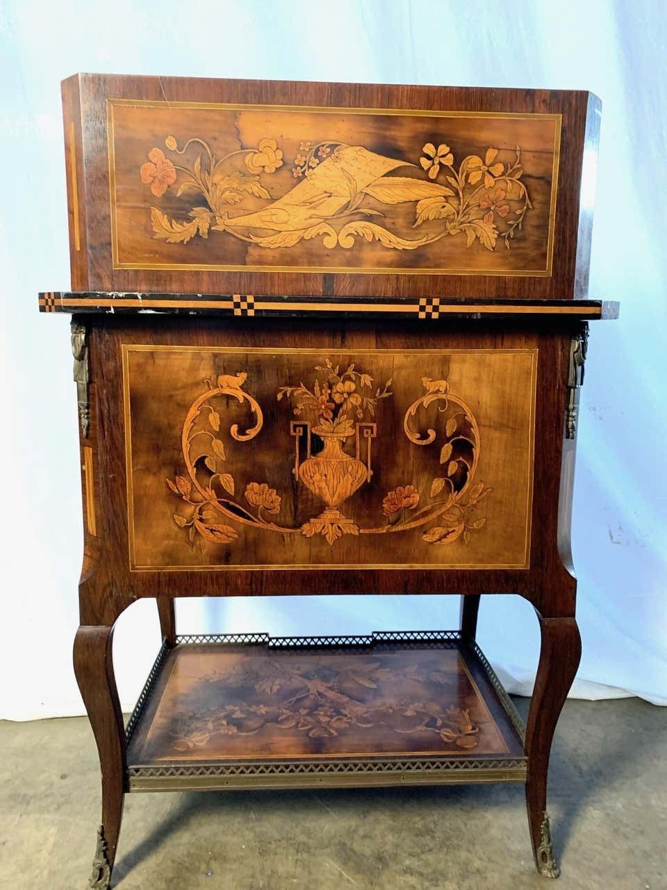 18th French Satinwood And Marquetry Inlaid Desk photo furniture
