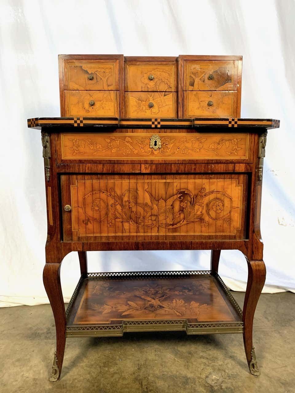 Furniture 18th French Satinwood And Marquetry Inlaid Desk photo