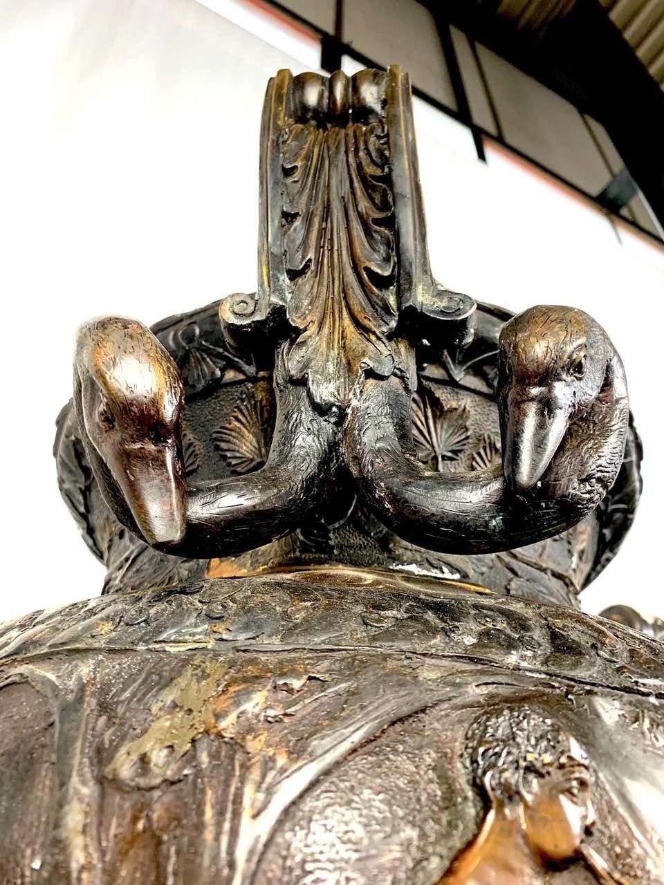 Pair Of Cast Bronze Neoclassical Roman Style Urns photo furniture