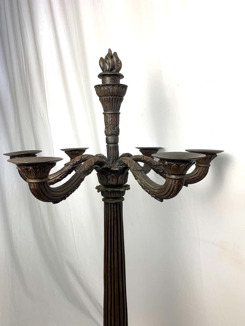 Pair Of Bronze Empire Candelabras, France photo vinterior