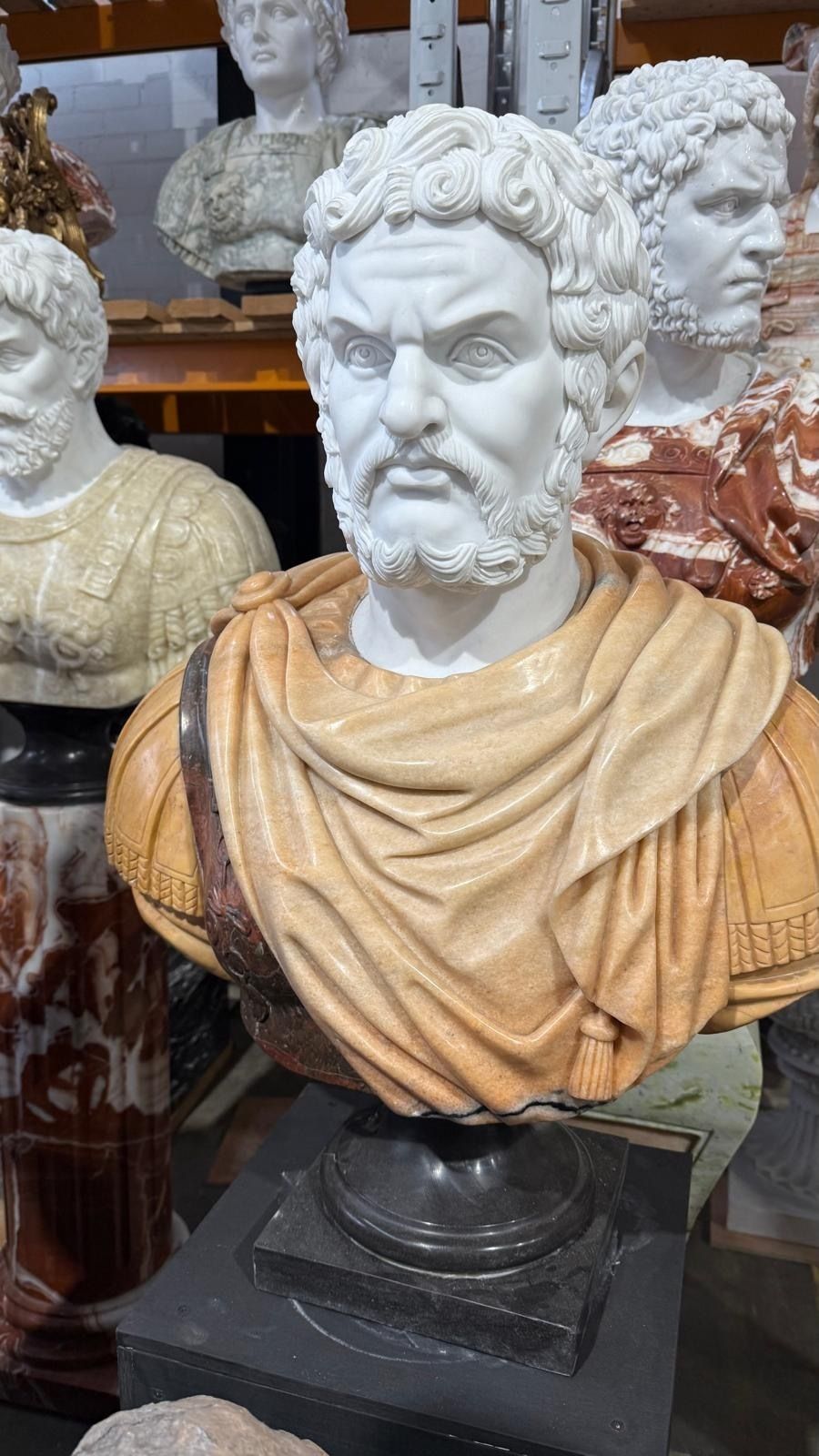 20th Century Hadrian Roman Emperor Marble Bust Sculpture