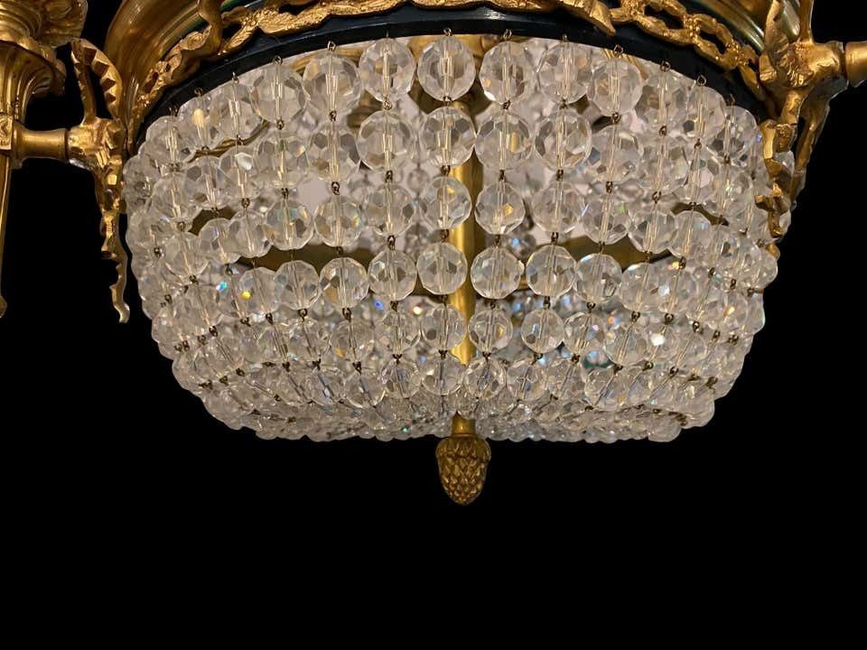 photo furniture 20th Century Ormolu And Glass Tent And Bag Chandelier