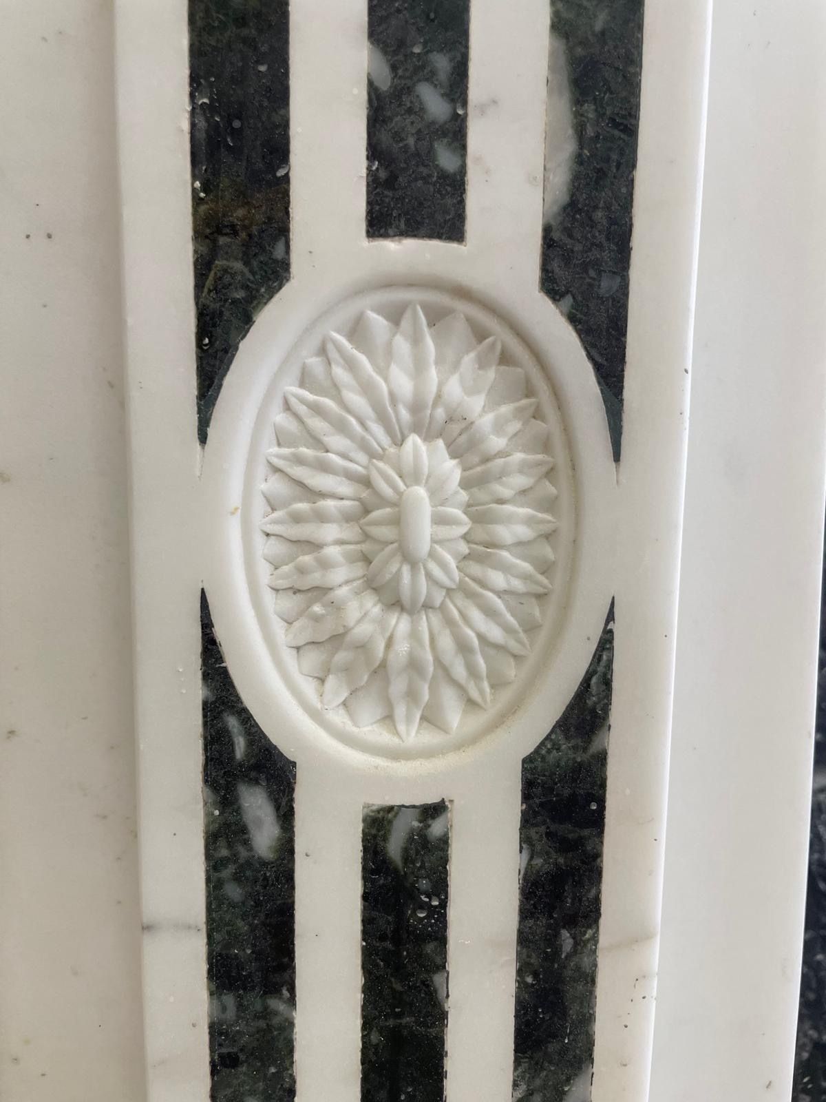 A 19th Century Carrara And Verde Antico Marble Chimneypiece In The George III St photo for sale