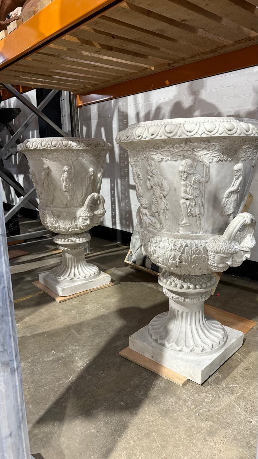 Medici Campana Urns, Set Of 2 – 20th Century, Solid Marble