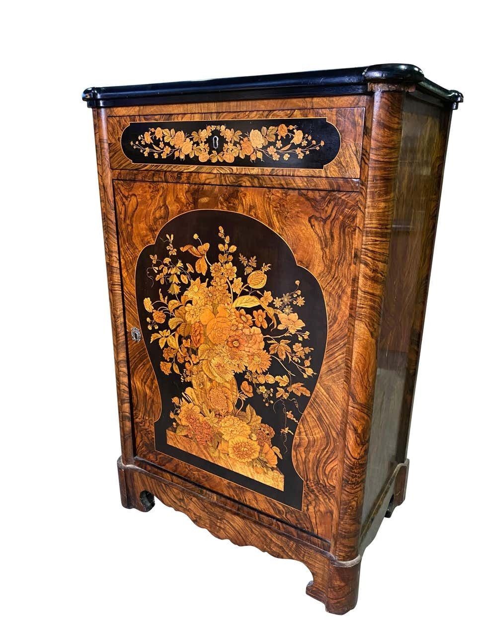 Pair Of Victorian Inlaid Cabinets, 19th Century photo for sale