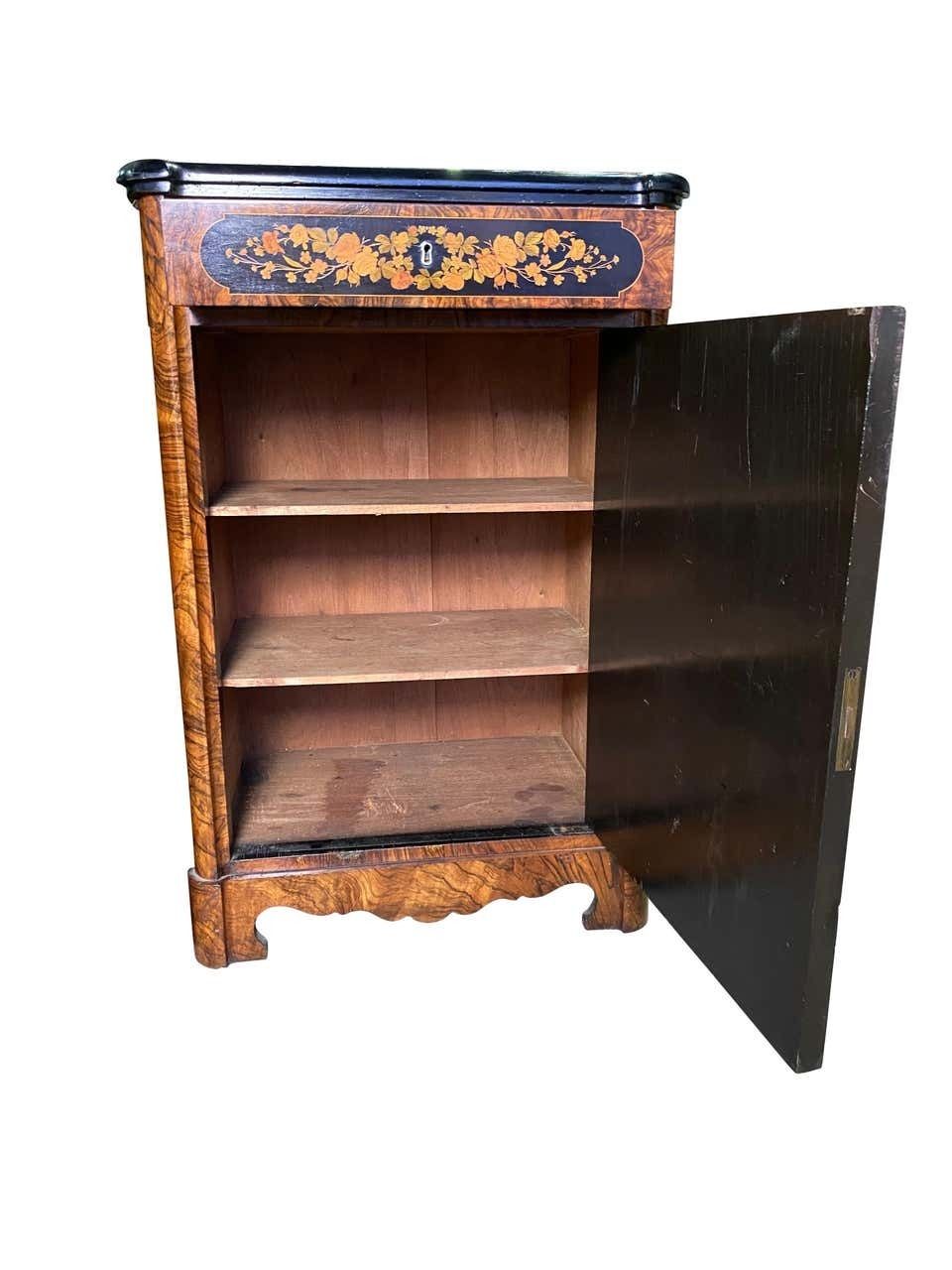 Furniture Pair Of Victorian Inlaid Cabinets, 19th Century photo