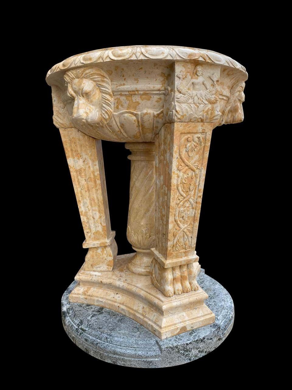20th Century Two Toned Marble Planter/Tazzer/Bird Bath photo furniture