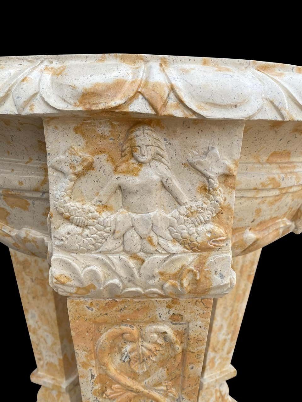 20th Century Two Toned Marble Planter/Tazzer/Bird Bath photo vinterior