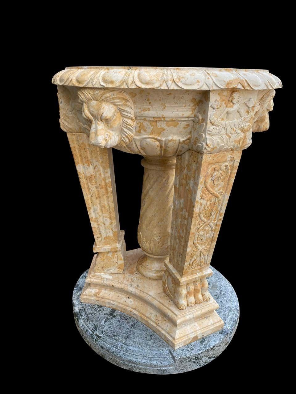 Garden Decor 20th Century Two Toned Marble Planter/Tazzer/Bird Bath photo