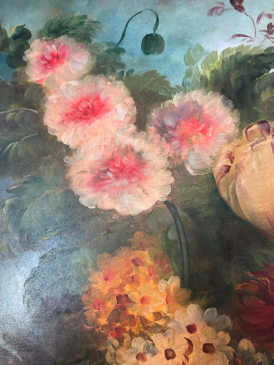 photo furniture Bouquet Of Carnations And Fruit Still Life, 20th Century