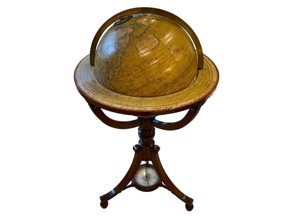19th Century English Globe By Renowned Cartographers John Newton And Son photo Home Decor