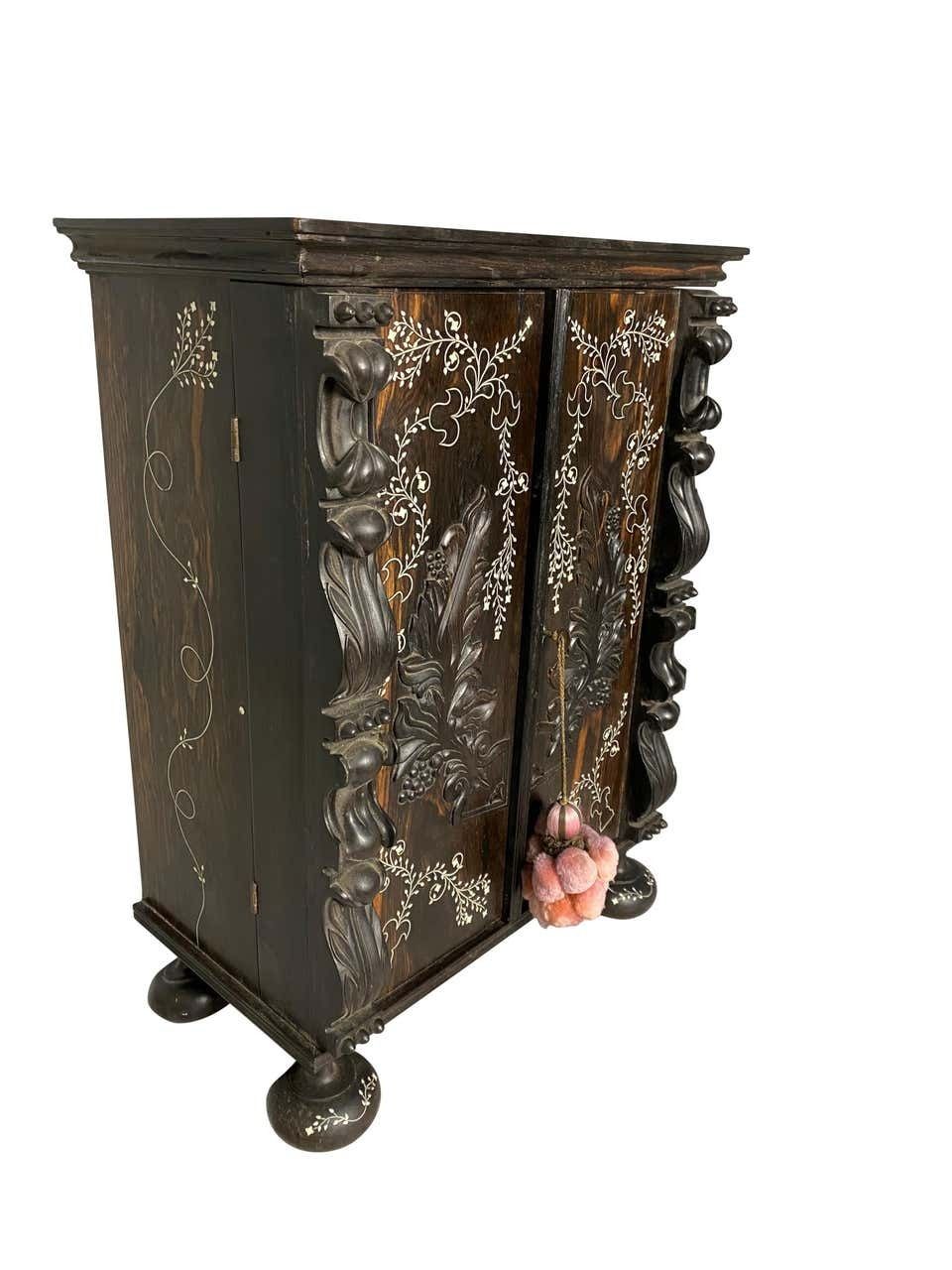 Anglo Indian Ebony Inlaid Cabinet, 19th Century photo Furniture