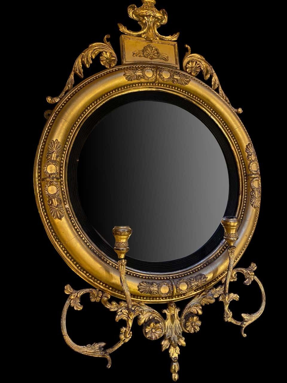 photo for sale Fine Pair Of Regency Convex Mirrors, English, Circa 1820