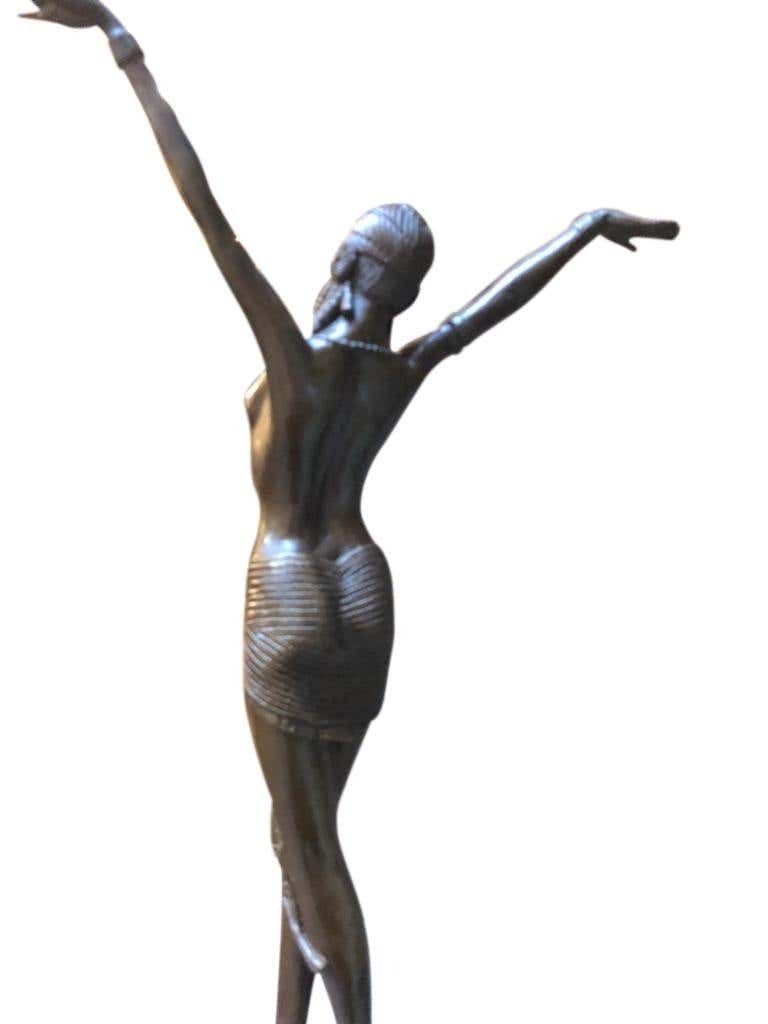 Art Deco Style Bronze Ballerina On Marble Base, Artist J.B Deposee photo 650.0