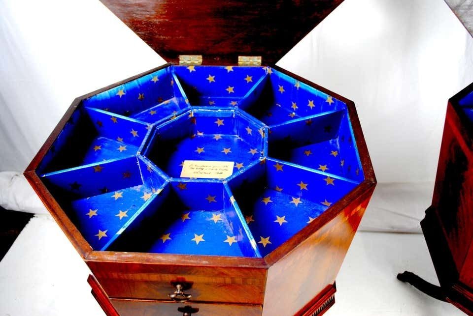 19th Century Pair Of English Regency Hexagonal Sowing Box Or Side Tables photo for sale