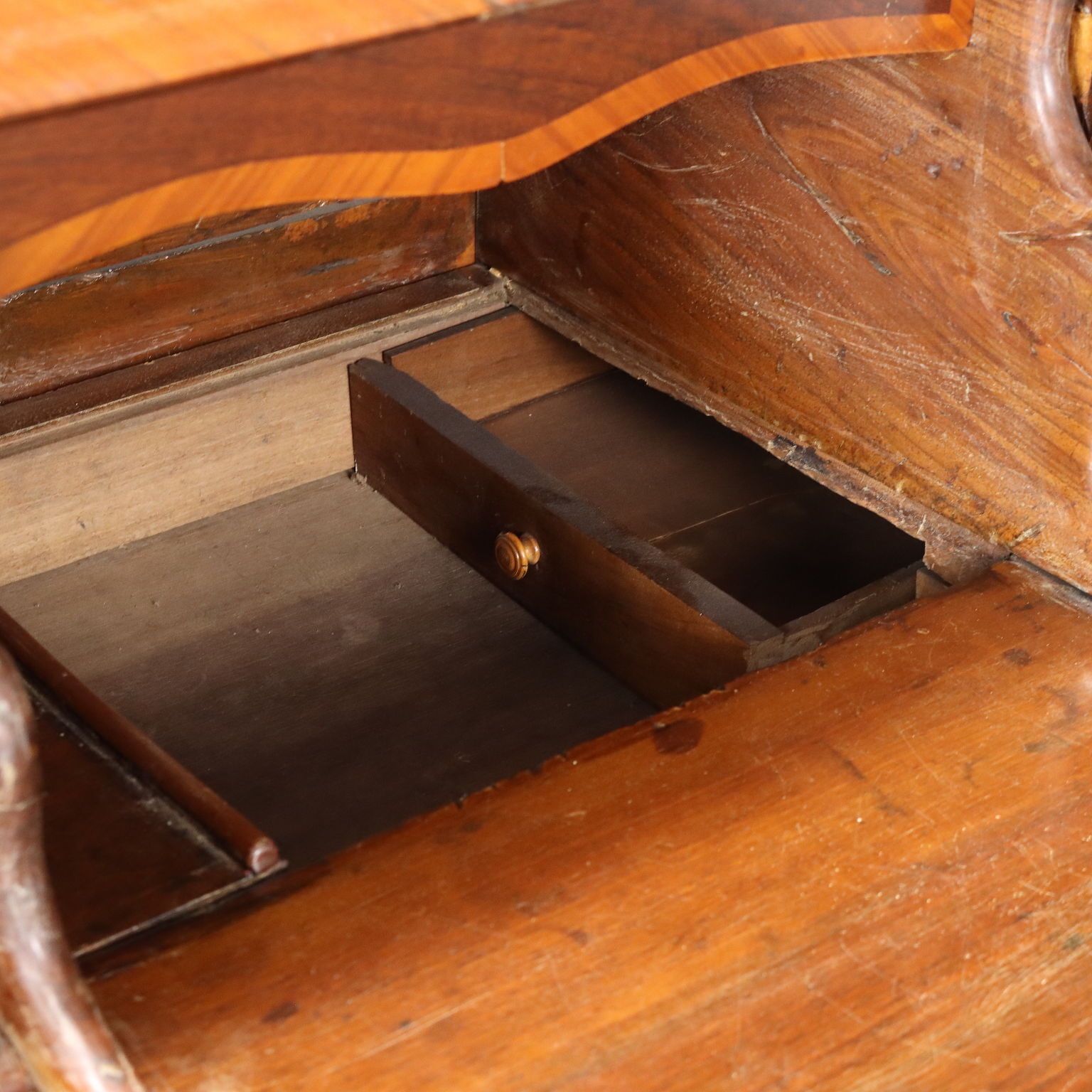 Antique Writing Desk Walnut Drawers Inlays Italy XVIII Century photo buy