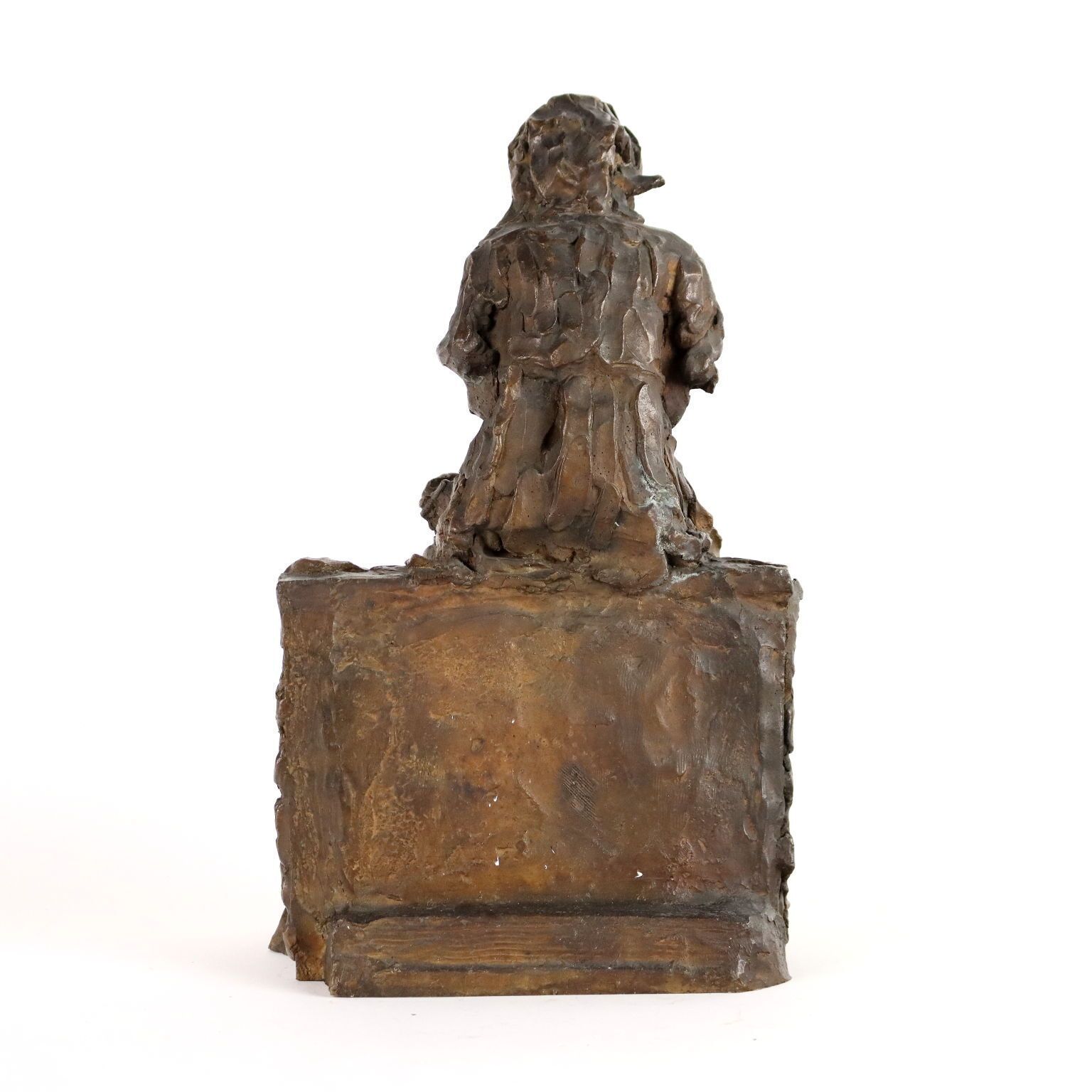 Antique Bronze Sculpture Young Peasant Giulio Branca XIX Century photo vintage