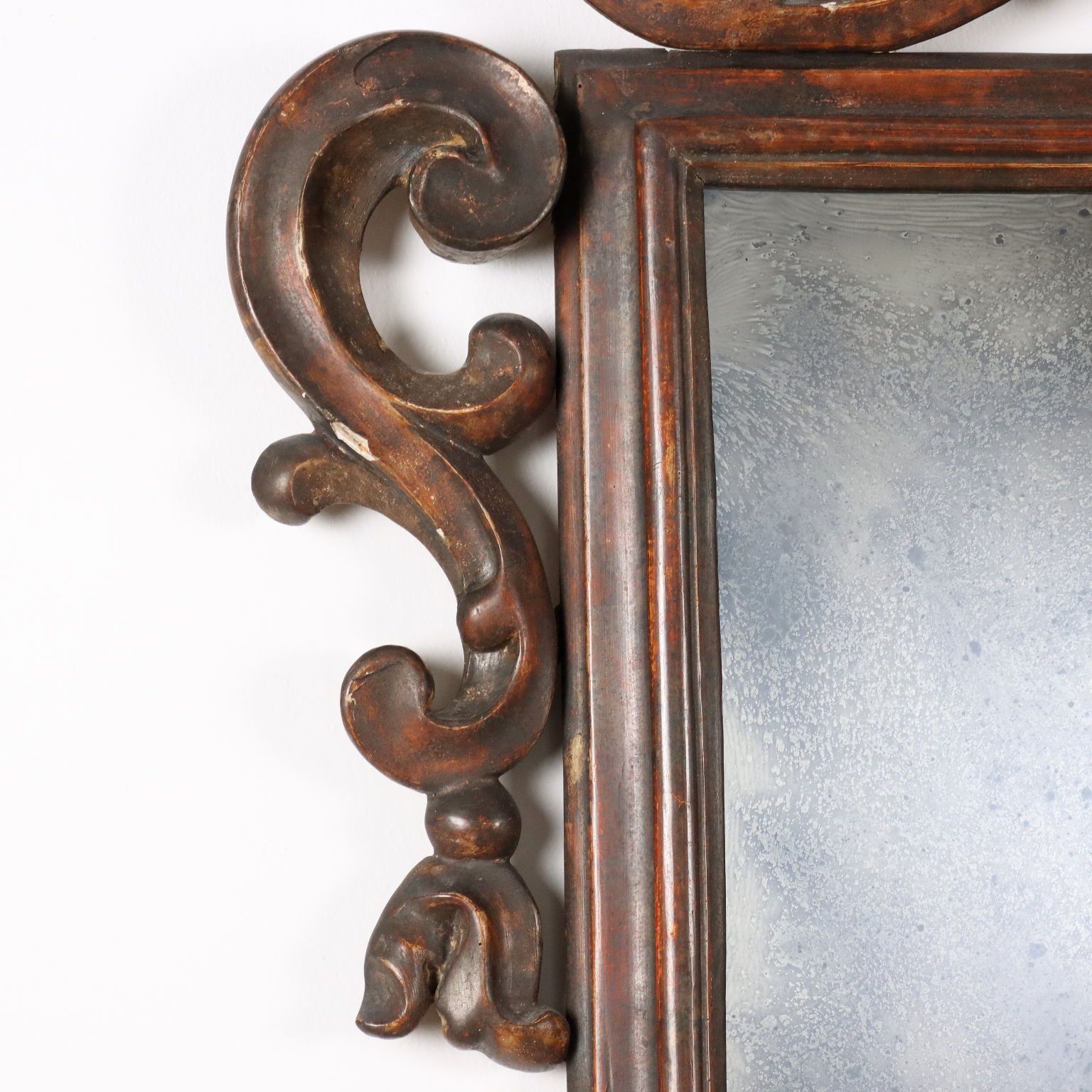 Antique Eclectic Mirror Lacquered Poplar Italy Late XVIII Century photo Home Decor