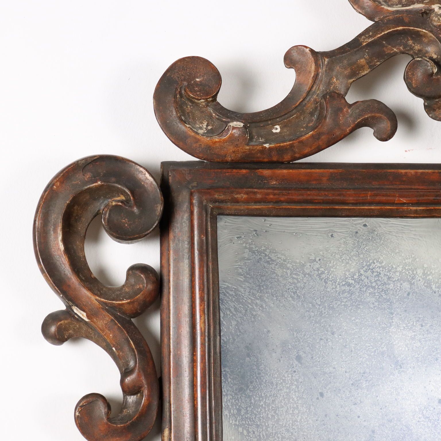 Antique Eclectic Mirror Lacquered Poplar Italy Late XVIII Century photo 590.0