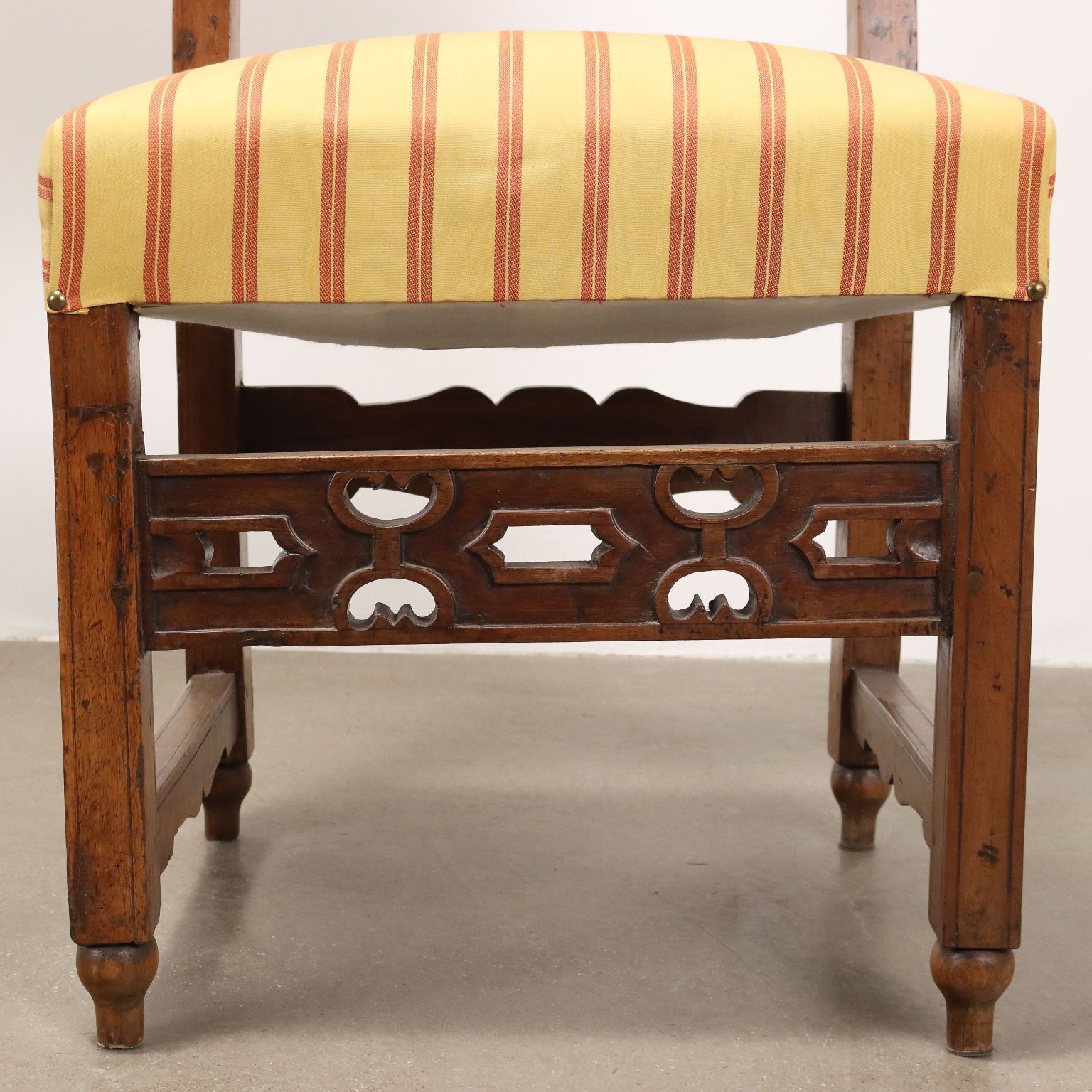 Antique Baroque Armchairs Walnut Fabric Italy XVII XVIII Century photo 510.0