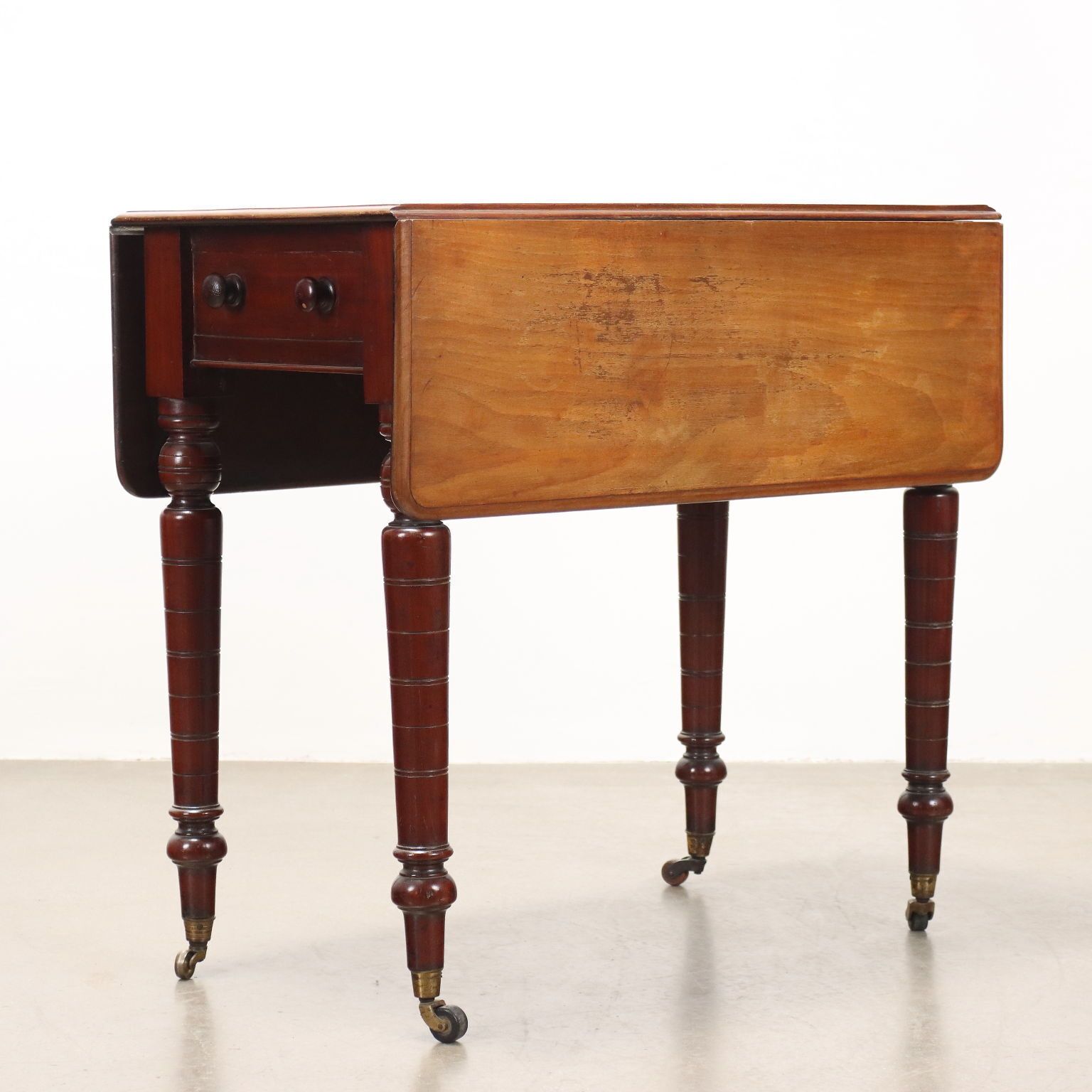 photo furniture Antique Coffee Table Mahogany Drawers Decorations XIX Century