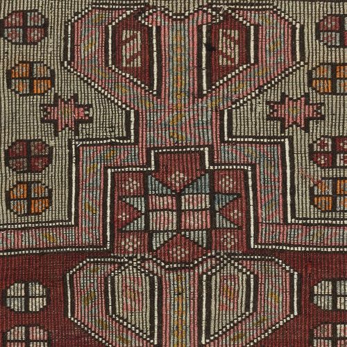 3x3.8 Ft Vintage Hand Woven Kilim. 100% Wool. Vintage Flat Weave Turkish Rug photo 182.0