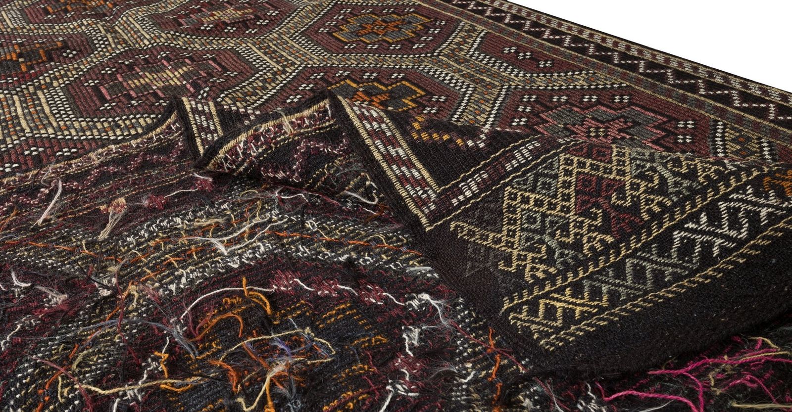 5.5x10.3 Ft Vintage Turkish Jajim Kilim, One Of A Kind Handmade Rug Made Of Wool photo for sale