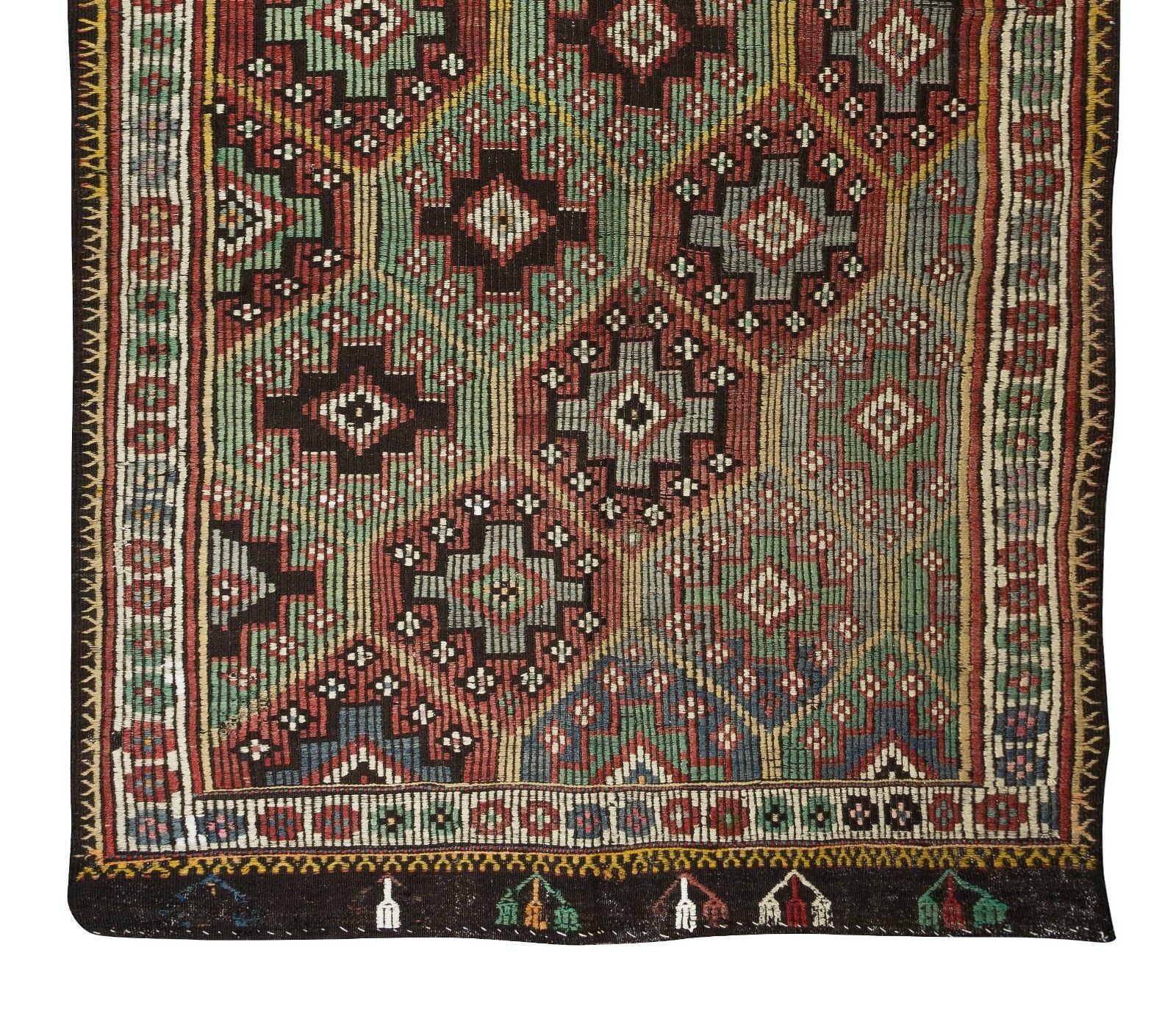 6.4x12.2 Ft Vintage Turkish Jajim Kilim, One Of A Kind Handmade Rug Made Of Wool photo 1199.0